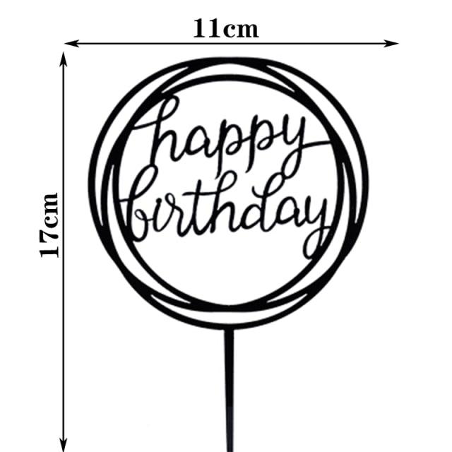 Happy Birthday Cake Topper Gold Cake Topper Acrylic Cake Topper Happy Birthday Cake Topper Cake Decoration Acrylic Letter Cake Toppers Party Supplies Happy Birthday Black Cake Decorations Stevvex