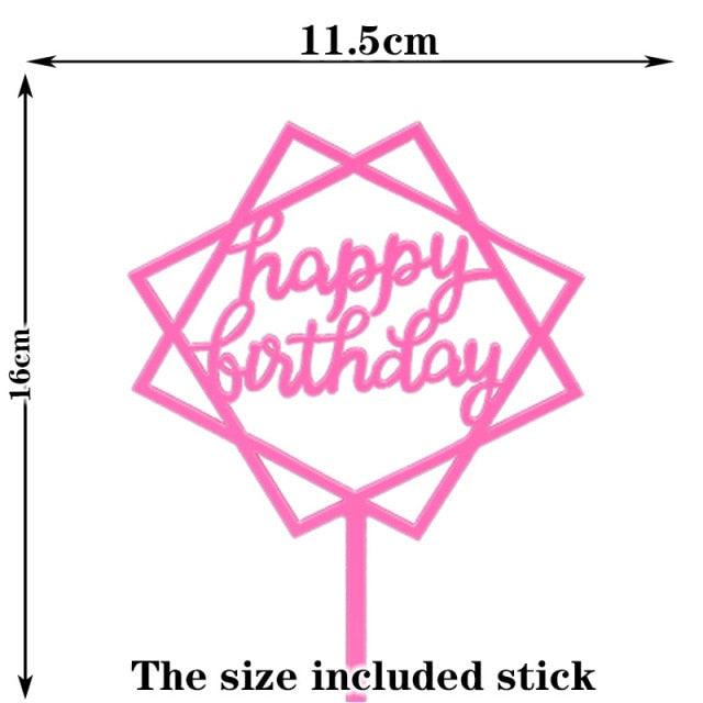 Happy Birthday Cake Topper Gold Cake Topper Acrylic Cake Topper Happy Birthday Cake Topper Cake Decoration Acrylic Letter Cake Toppers Party Supplies Happy Birthday Black Cake Decorations Stevvex
