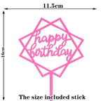 Happy Birthday Cake Topper Gold Cake Topper Acrylic Cake Topper Happy Birthday Cake Topper Cake Decoration Acrylic Letter Cake Toppers Party Supplies Happy Birthday Black Cake Decorations Stevvex