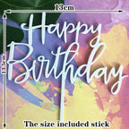 Happy Birthday Cake Topper Gold Cake Topper Acrylic Cake Topper Happy Birthday Cake Topper Cake Decoration Acrylic Letter Cake Toppers Party Supplies Happy Birthday Black Cake Decorations Stevvex