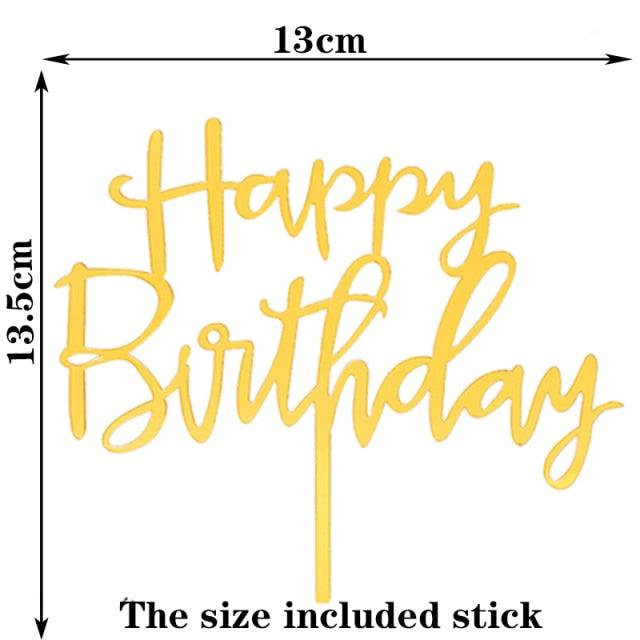 Happy Birthday Cake Topper Gold Cake Topper Acrylic Cake Topper Happy Birthday Cake Topper Cake Decoration Acrylic Letter Cake Toppers Party Supplies Happy Birthday Black Cake Decorations Stevvex