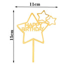 Happy Birthday Cake Topper Gold Cake Topper Acrylic Cake Topper Happy Birthday Cake Topper Cake Decoration Acrylic Letter Cake Toppers Party Supplies Happy Birthday Black Cake Decorations Stevvex