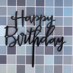 Happy Birthday Cake Topper Gold Cake Topper Acrylic Cake Topper Happy Birthday Cake Topper Cake Decoration Acrylic Letter Cake Toppers Party Supplies Happy Birthday Black Cake Decorations Stevvex
