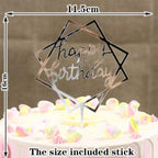 Happy Birthday Cake Topper Gold Cake Topper Acrylic Cake Topper Happy Birthday Cake Topper Cake Decoration Acrylic Letter Cake Toppers Party Supplies Happy Birthday Black Cake Decorations Stevvex