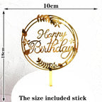 Happy Birthday Cake Topper Gold Cake Topper Acrylic Cake Topper Happy Birthday Cake Topper Cake Decoration Acrylic Letter Cake Toppers Party Supplies Happy Birthday Black Cake Decorations Stevvex