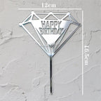 Happy Birthday Cake Topper Gold Cake Topper Acrylic Cake Topper Happy Birthday Cake Topper Cake Decoration Acrylic Letter Cake Toppers Party Supplies Happy Birthday Black Cake Decorations Stevvex
