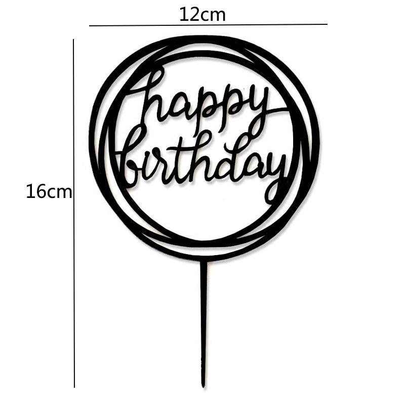 Happy Birthday Cake Topper Gold Cake Topper Acrylic Cake Topper Happy Birthday Cake Topper Cake Decoration Acrylic Letter Cake Toppers Party Supplies Happy Birthday Black Cake Decorations Stevvex