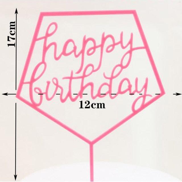 Happy Birthday Cake Topper Gold Cake Topper Acrylic Cake Topper Happy Birthday Cake Topper Cake Decoration Acrylic Letter Cake Toppers Party Supplies Happy Birthday Black Cake Decorations Stevvex