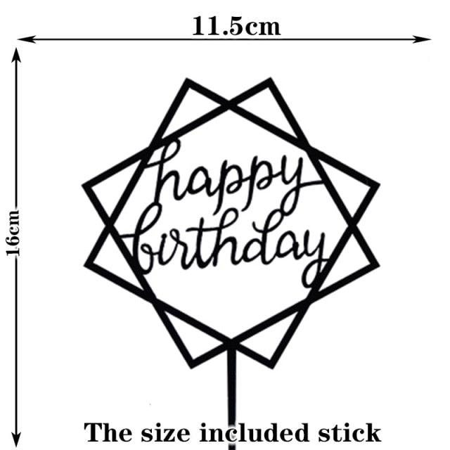 Happy Birthday Cake Topper Gold Cake Topper Acrylic Cake Topper Happy Birthday Cake Topper Cake Decoration Acrylic Letter Cake Toppers Party Supplies Happy Birthday Black Cake Decorations Stevvex