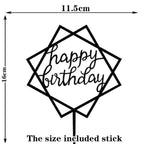 Happy Birthday Cake Topper Gold Cake Topper Acrylic Cake Topper Happy Birthday Cake Topper Cake Decoration Acrylic Letter Cake Toppers Party Supplies Happy Birthday Black Cake Decorations Stevvex