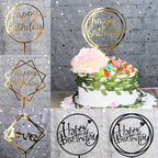 Happy Birthday Cake Topper Gold Cake Topper Acrylic Cake Topper Happy Birthday Cake Topper Cake Decoration Acrylic Letter Cake Toppers Party Supplies Happy Birthday Black Cake Decorations Stevvex