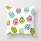Happy Easter Pillowcase Easter Decorations For Home Party Rabbit Eggs Spring Easter Decor Linen Throw Pillow Cover Case Farmhouse Eggs Tree Rabbit Holiday Cushion Cover Polyester Pillow Cover Stevvex