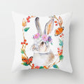 Happy Easter Pillowcase Easter Decorations For Home Party Rabbit Eggs Spring Easter Decor Linen Throw Pillow Cover Case Farmhouse Eggs Tree Rabbit Holiday Cushion Cover Polyester Pillow Cover Stevvex