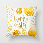 Happy Easter Pillowcase Easter Decorations For Home Party Rabbit Eggs Spring Easter Decor Linen Throw Pillow Cover Case Farmhouse Eggs Tree Rabbit Holiday Cushion Cover Polyester Pillow Cover Stevvex