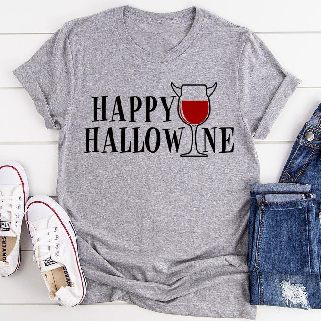 Happy Hallowine Tee Peachy Sunday