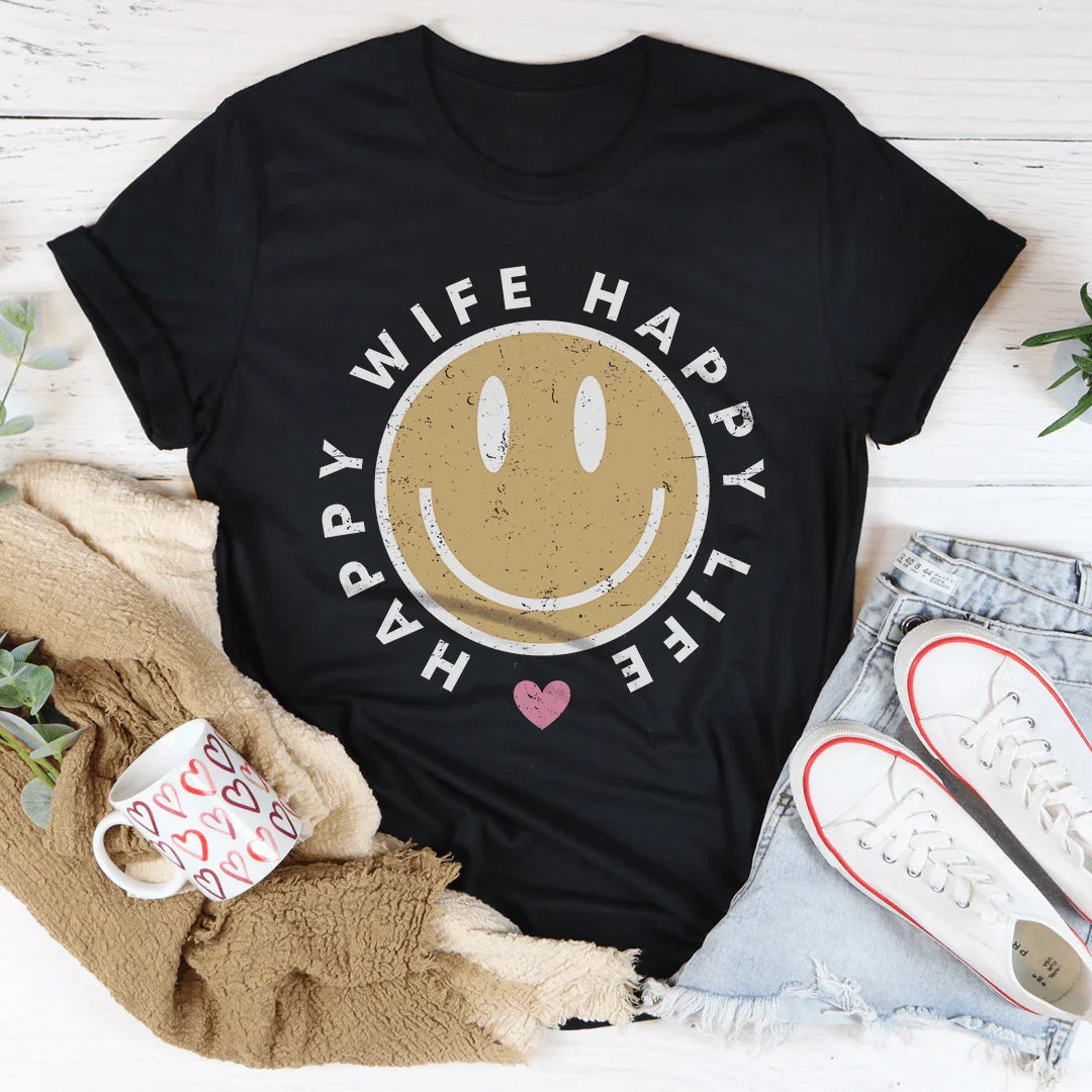 Happy Wife Happy Life Tee Peachy Sunday