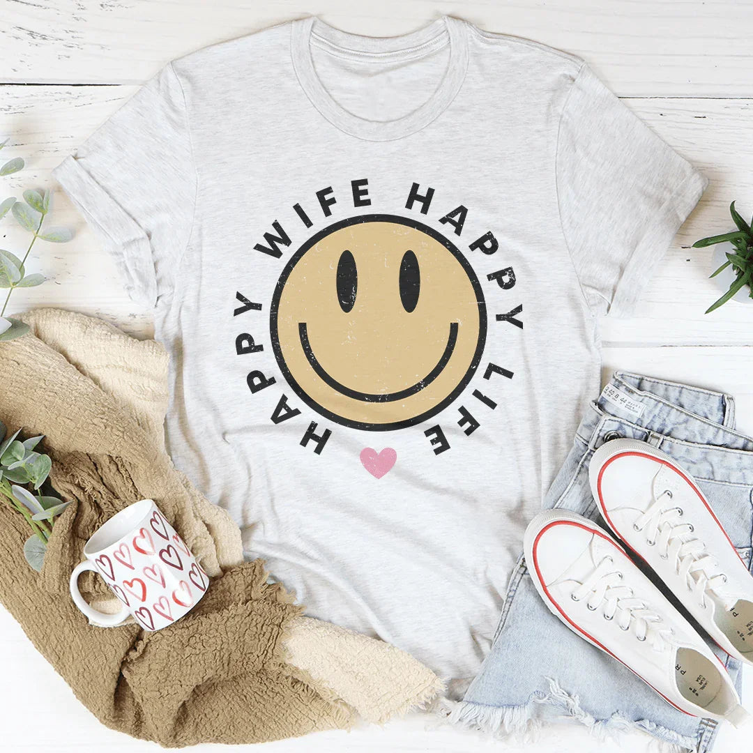 Happy Wife Happy Life Tee Peachy Sunday