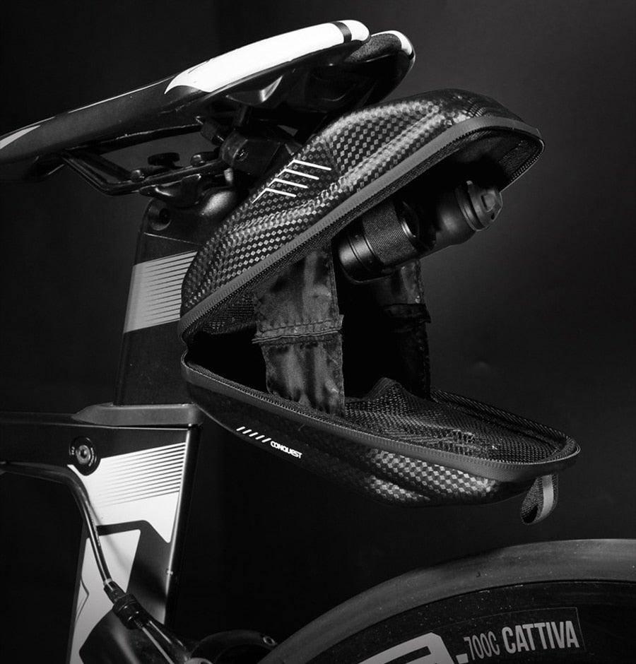 Hard Shell Bicycle Bag Waterproof Cycling Road Bike Tool Bag Night Reflective Bag Bike Accessories Bike Bag Bicycle Bag Under Hard Shell Bike Seat Bag with Silver Reflective Strip Bike Bag For Mountain Road Bike Stevvex