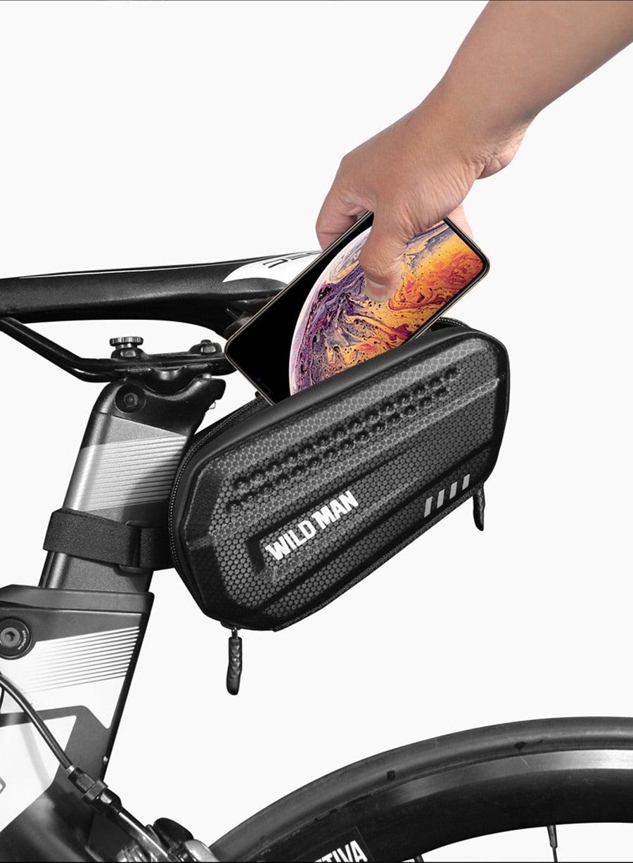 Hard Shell Bicycle Bag Waterproof Cycling Road Bike Tool Bag Night Reflective Bag Bike Accessories Bike Bag Bicycle Bag Under Hard Shell Bike Seat Bag with Silver Reflective Strip Bike Bag For Mountain Road Bike Stevvex