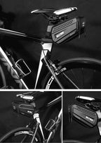 Hard Shell Bicycle Bag Waterproof Cycling Road Bike Tool Bag Night Reflective Bag Bike Accessories Bike Bag Bicycle Bag Under Hard Shell Bike Seat Bag with Silver Reflective Strip Bike Bag For Mountain Road Bike Stevvex
