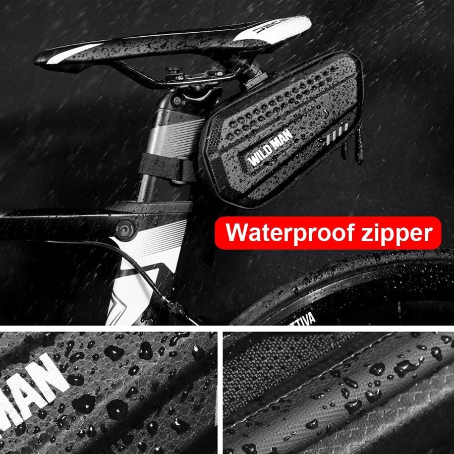 Hard Shell Bicycle Bag Waterproof Cycling Road Bike Tool Bag Night Reflective Bag Bike Accessories Bike Bag Bicycle Bag Under Hard Shell Bike Seat Bag with Silver Reflective Strip Bike Bag For Mountain Road Bike Stevvex