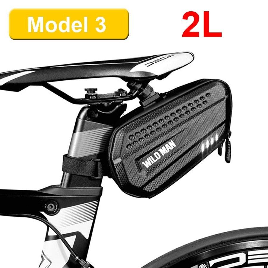 Hard Shell Bicycle Bag Waterproof Cycling Road Bike Tool Bag Night Reflective Bag Bike Accessories Bike Bag Bicycle Bag Under Hard Shell Bike Seat Bag with Silver Reflective Strip Bike Bag For Mountain Road Bike Stevvex