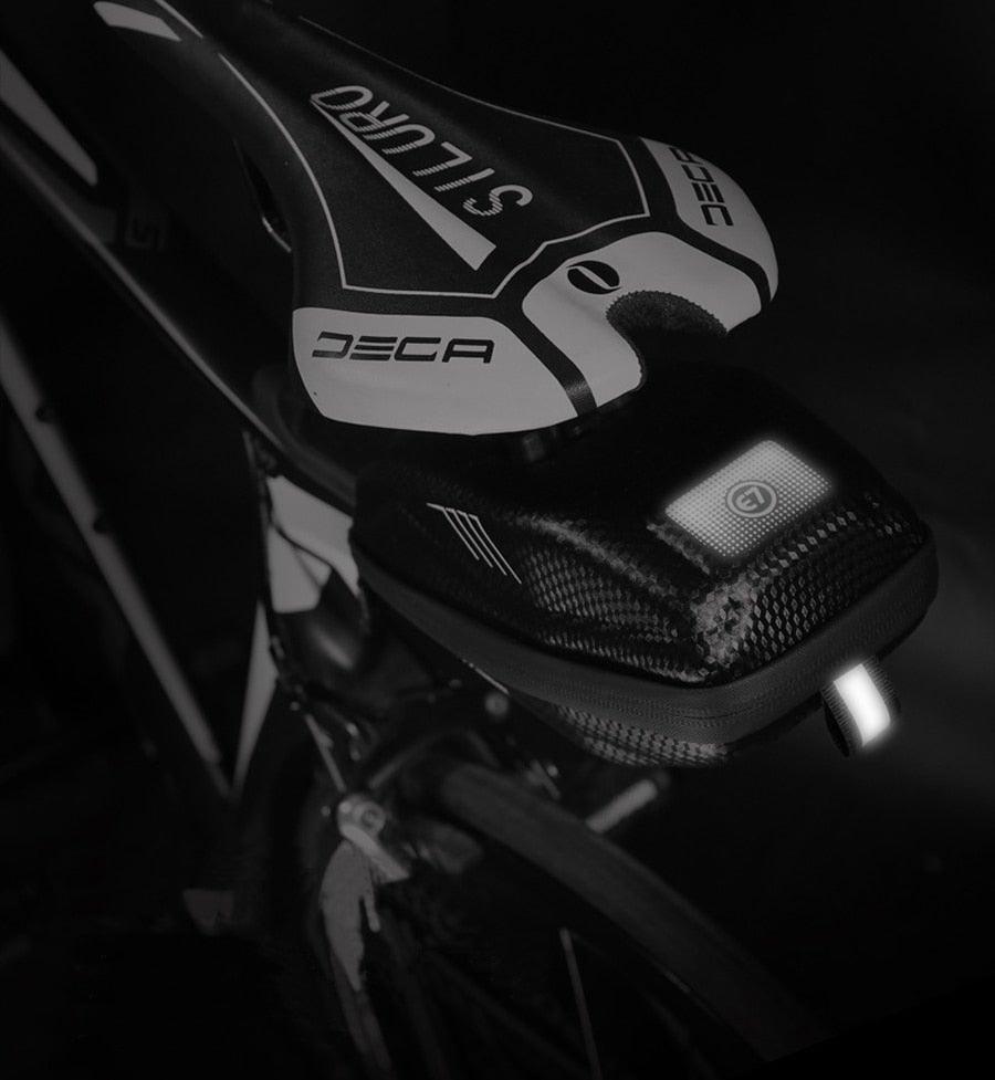 Hard Shell Bicycle Bag Waterproof Cycling Road Bike Tool Bag Night Reflective Bag Bike Accessories Bike Bag Bicycle Bag Under Hard Shell Bike Seat Bag with Silver Reflective Strip Bike Bag For Mountain Road Bike Stevvex