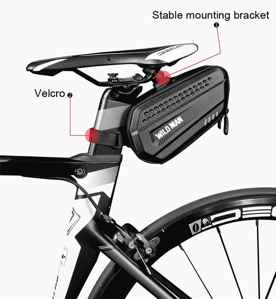Hard Shell Bicycle Bag Waterproof Cycling Road Bike Tool Bag Night Reflective Bag Bike Accessories Bike Bag Bicycle Bag Under Hard Shell Bike Seat Bag with Silver Reflective Strip Bike Bag For Mountain Road Bike Stevvex