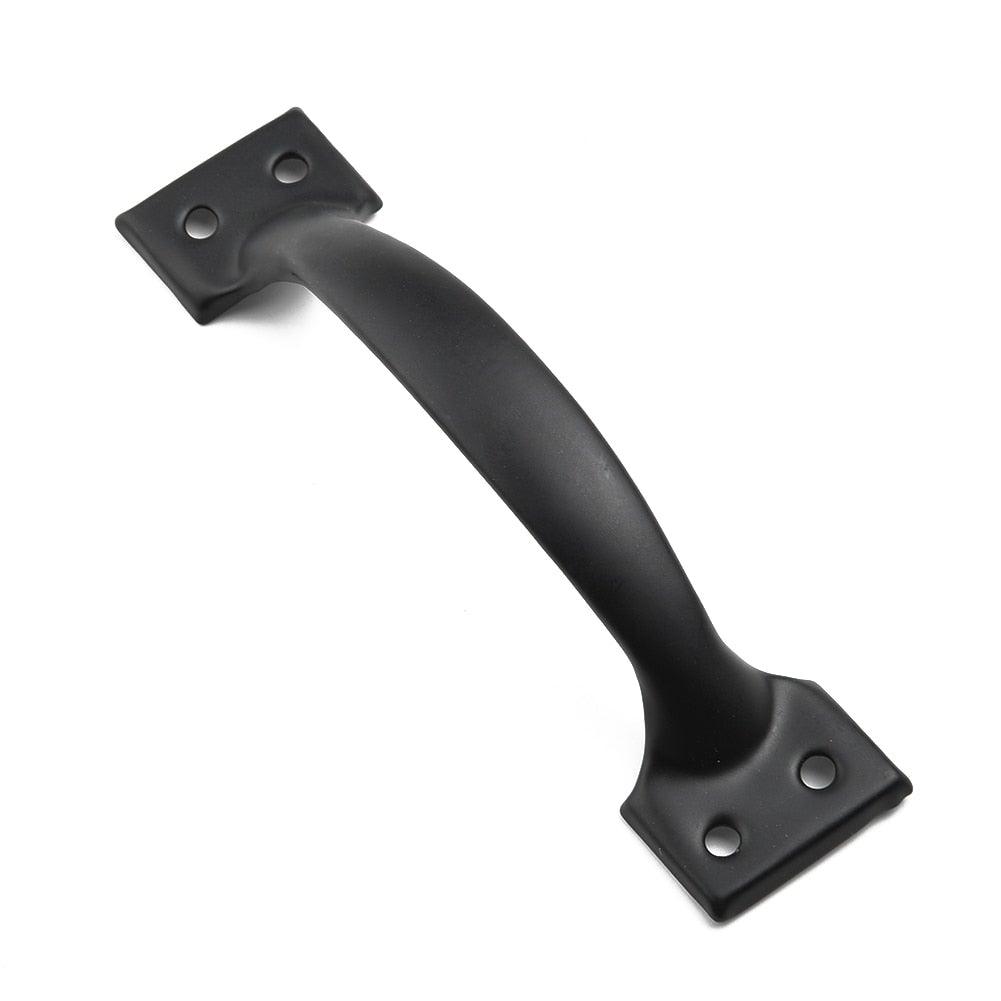 Hardware Iron Art Pull Garage Gate Door Handle Black Cast Iron Furniture Hardware Home Shed Garage For Sliding Barn Door Pull Black, Farmhouse, Cast Iron, Metal, Grab Bar Barn Door Handle, Strong Closet Sliding Door Pull Stevvex