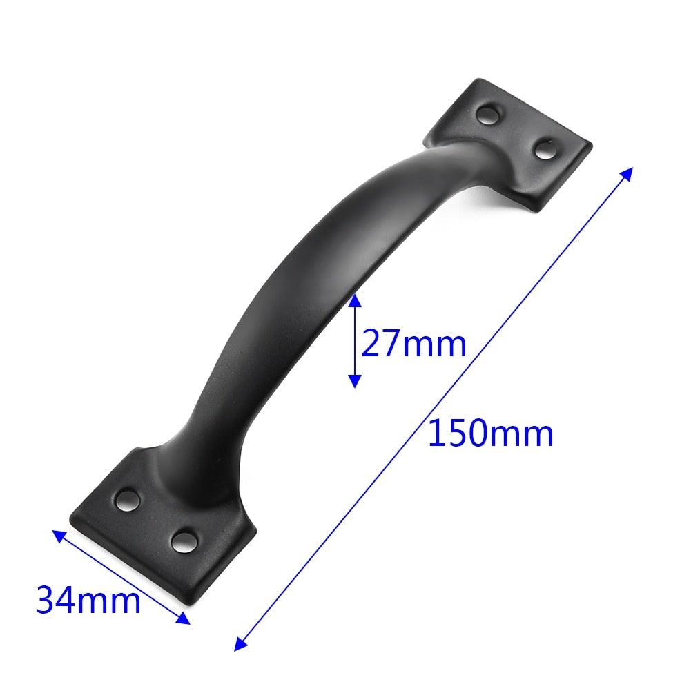 Hardware Iron Art Pull Garage Gate Door Handle Black Cast Iron Furniture Hardware Home Shed Garage For Sliding Barn Door Pull Black, Farmhouse, Cast Iron, Metal, Grab Bar Barn Door Handle, Strong Closet Sliding Door Pull Stevvex