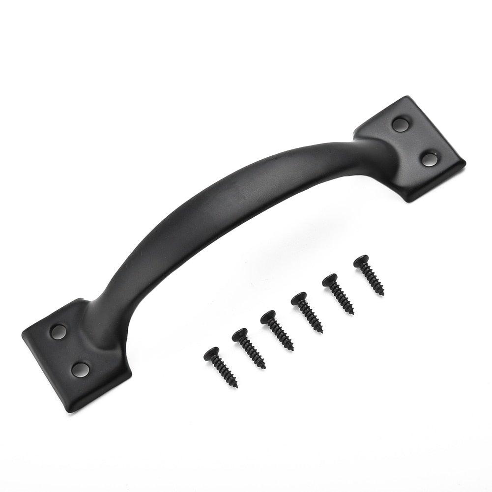 Hardware Iron Art Pull Garage Gate Door Handle Black Cast Iron Furniture Hardware Home Shed Garage For Sliding Barn Door Pull Black, Farmhouse, Cast Iron, Metal, Grab Bar Barn Door Handle, Strong Closet Sliding Door Pull Stevvex