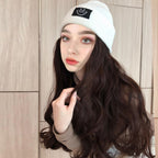 Hat Wig For Women Synthetic Long Wavy Wigs Autumn Winter Fashion  Knitted Cap Hair Wig Hair Extensions Wigs For Black Women Cosplay Wigs For Women Stevvex