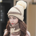 Hats Women Winter Knitted Velvet Thick Bib Mask Ear Protector Skellies Beanie Hat Riding Caps Female Warm Wool Cap Outdoor Sport Warm Beanies Hat For Men Knitted Hats Bandana Hiking Camping Kid Beanie Cap Mask Scarf Hat Set Neck Warmer Cap Stevvex