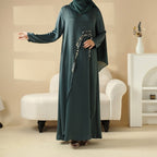Haute Couture Abaya, Heavy-Crafted 3-Layer Cape Abaya (MA096)