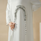 Haute Couture Abaya, Heavy-Crafted 3-Layer Cape Abaya (MA096)