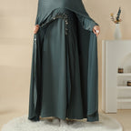 Haute Couture Abaya, Heavy-Crafted 3-Layer Cape Abaya (MA096)