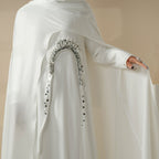 Haute Couture Abaya, Heavy-Crafted 3-Layer Cape Abaya (MA096)