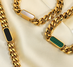 Hayden Gold Chain Bracelet With Mystic Black Inlay Slim