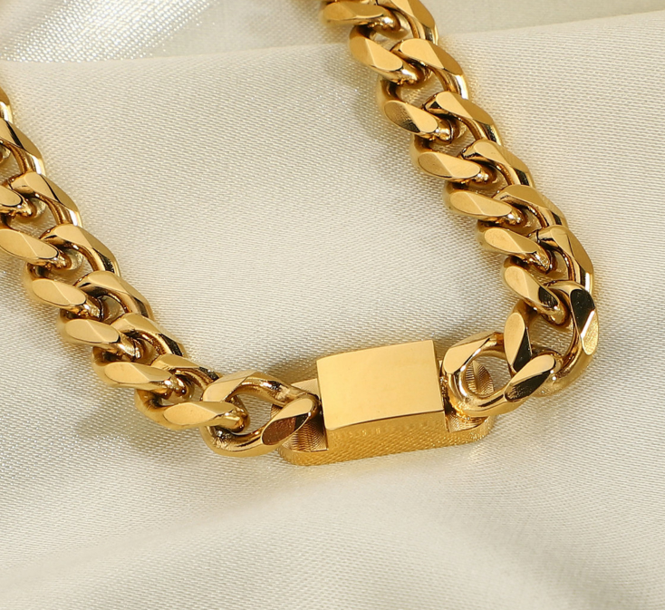 Hayden White Inlay Gold Chain Bracelet For Women Adjustable