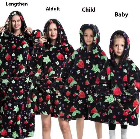 Lazy Blanket Hoodie Family Party Gift Pi-Mart