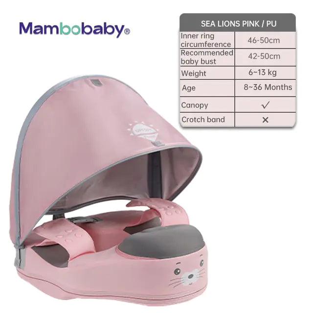 Baby Swimming Float With Sunshade For Infant Non-Inflatable Pool Pi-Mart