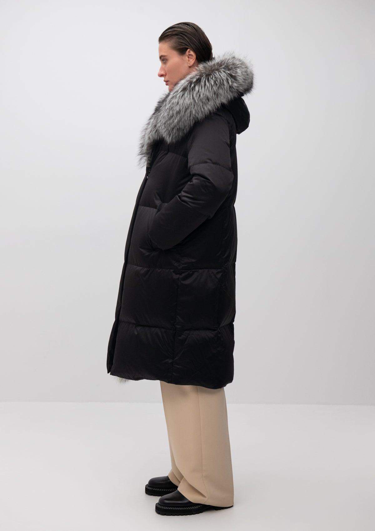 Charlotte Genuine Silver Fox Down Parka - SJB-DIAMOND ELITES