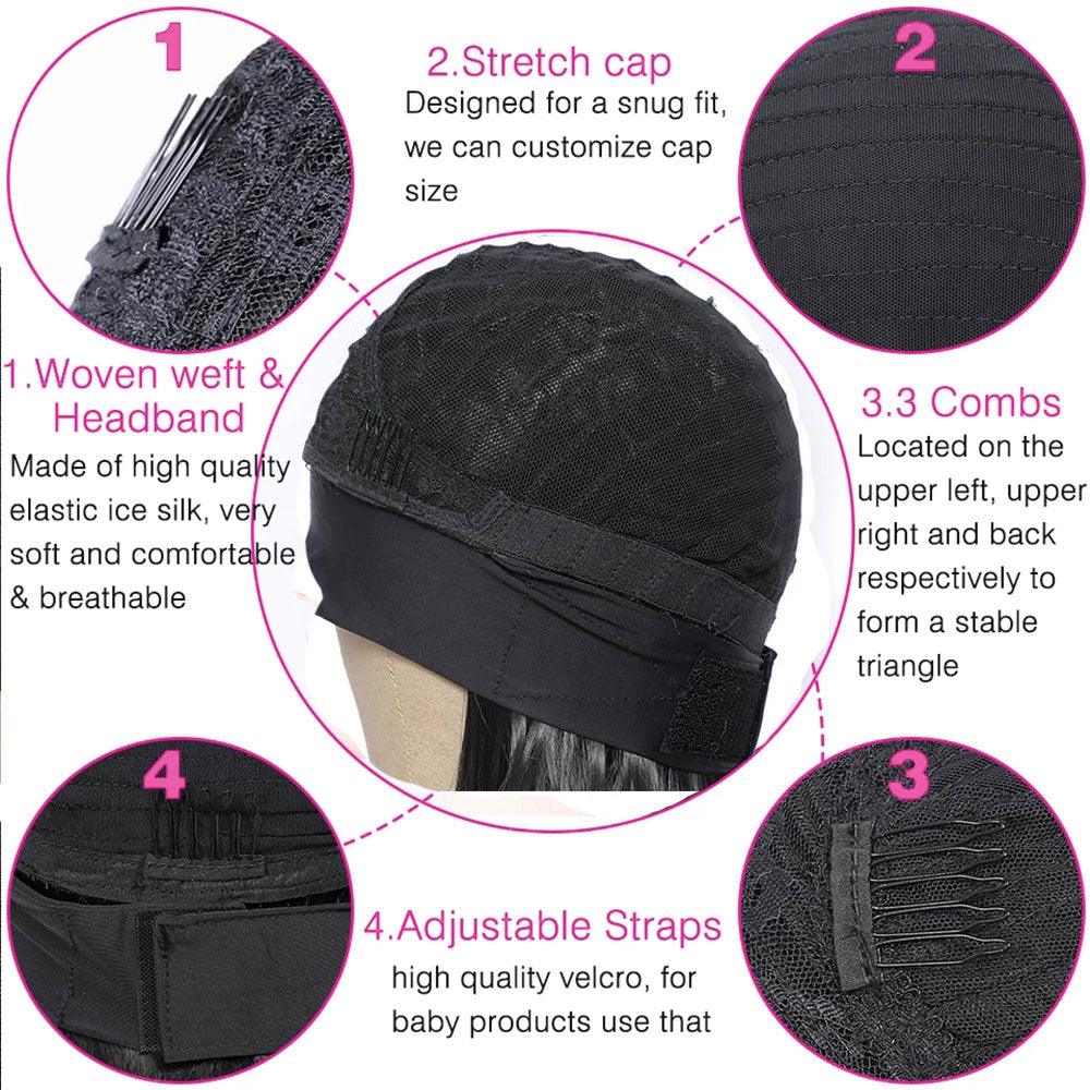 Headband Wigs Synthetic Straight Short Bob Synthetic Wig for Black Women Easy to Wear Wigs For Black Women Cosplay Wigs For Women Gifts for girlfriends Stevvex