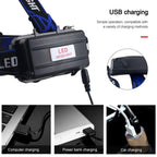 Headlamp Flashlight USB LED Head Rechargeable Light Waterproof Green/Red/UV 395nm Zoomable Headlamp Flashlight Light Outdoor   Waterproof Headlight Led Head Lamp 3 Modes Torch For Camping Hiking Fishing