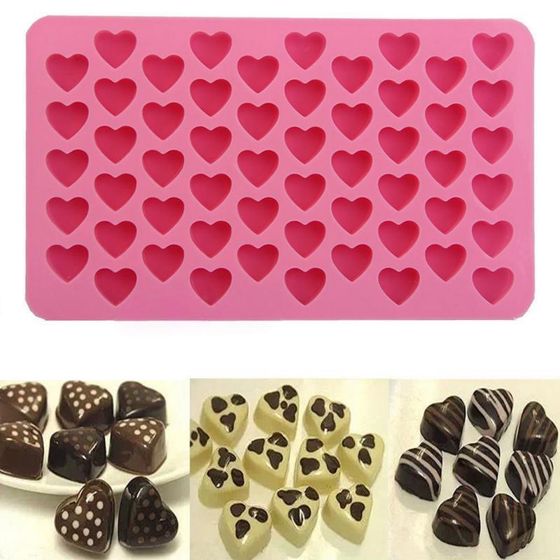 Heart Cake Jelly Cookies Soap Mold Chocolate Baking Mould Tray Wax Ice Fashion Cake Tool Kitchen Accessories Heart Shape Silicone Molds Valentine's Chocolate Candy Molds Baking Jelly Mold Stevvex