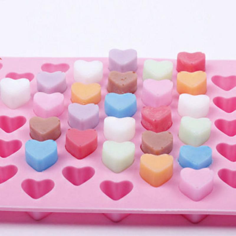 Heart Cake Jelly Cookies Soap Mold Chocolate Baking Mould Tray Wax Ice Fashion Cake Tool Kitchen Accessories Heart Shape Silicone Molds Valentine's Chocolate Candy Molds Baking Jelly Mold Stevvex