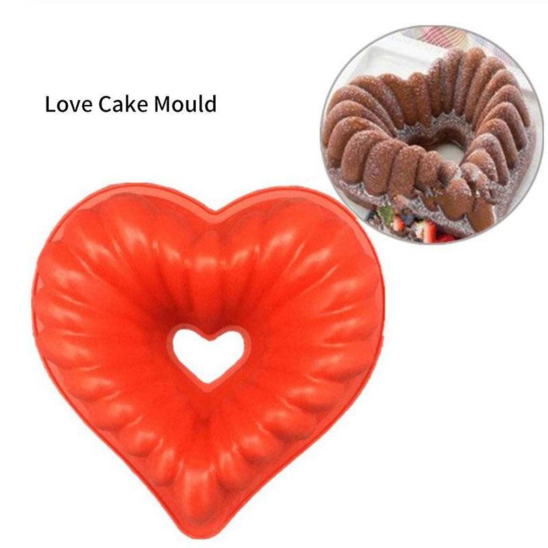 Heart Love Jelly Silicone Cake Mould Mold Baking 3D Decorating Tools Heart Love Cake Mold Trays Silicone Baking Pan  Mold Baking Cake Pan For Bread Muffin Cake Baking Tools For Kitchen Stevvex