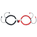 Heart Magnet Couple Bracelet Pendant Jewelry Lucky Knitting Rope Bracelets Couples Bracelets Adjustable Bracelet Love Magnetic Bracelet Relationship Bracelet Natural Stone Beads Bracelet For Boyfriend Girlfriend