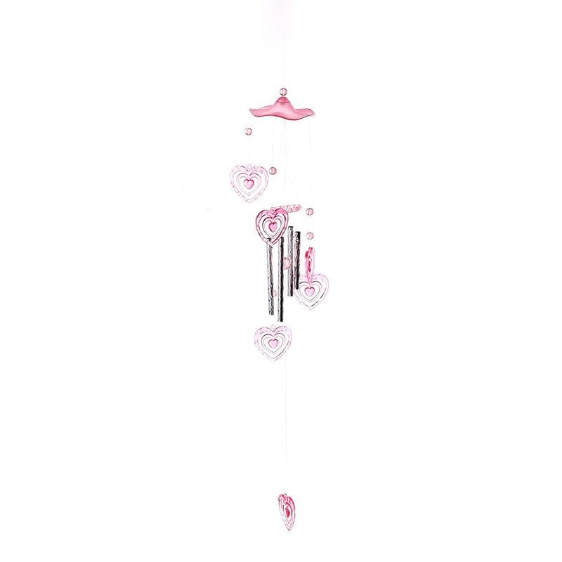 Heart Plastic Crystal  Metal Tubes Wind Chime Home Garden Decoration Gift Car Outdoor Heart Wind Chimes Decoration Gift for Mom Heart Wind Bell  Heart Wind Catcher Aluminum  Outdoor Yard Garden Decor Wind Chimes Stevvex