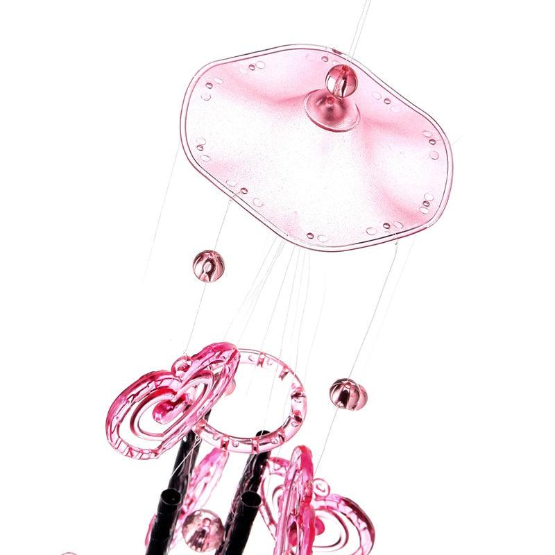 Heart Plastic Crystal  Metal Tubes Wind Chime Home Garden Decoration Gift Car Outdoor Heart Wind Chimes Decoration Gift for Mom Heart Wind Bell  Heart Wind Catcher Aluminum  Outdoor Yard Garden Decor Wind Chimes Stevvex